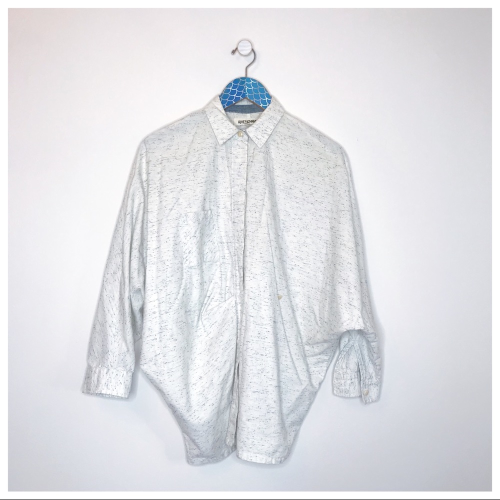 Madewell White Speckled Relaxed Button-Down Shirt